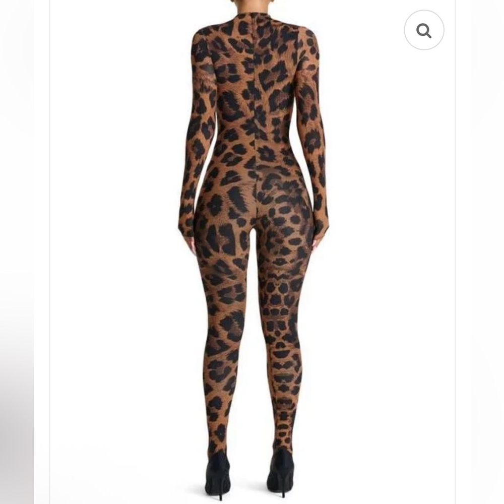 42. Naked Wardrobe $118 animal print closed toe jumpsuit - Picture 2 of 3